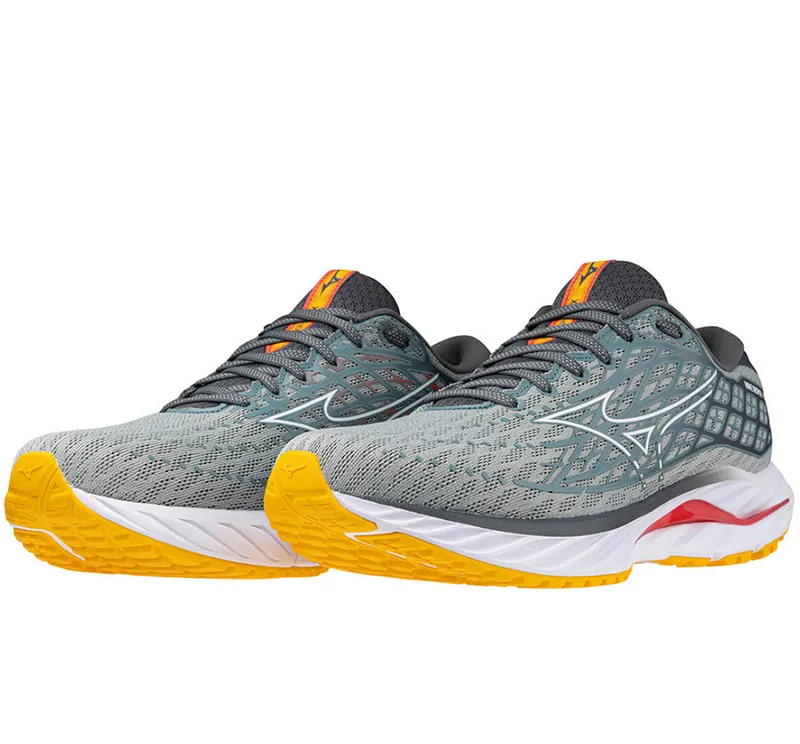 Mizuno Men's Wave Inspire 20 Running Shoes Abyss/White/Citrus-3